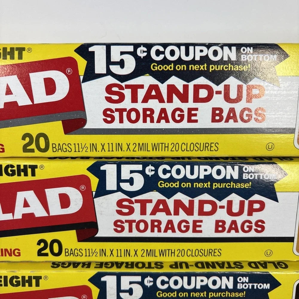 Glad Heavy Weight 20 Gallon Size Stand Up‎ Storage Bags - Vintage NOS 80 Bags